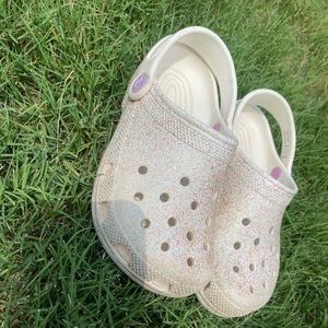 Girls Pink / Purple Glitter Crocs